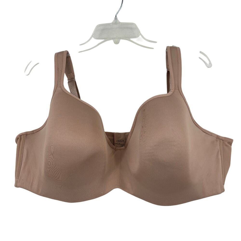 Olga Bra Flirty Balconette Size 44DD Beige Nude Underwire Comfort Support‎